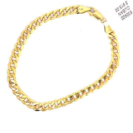 10k yellow gold Cuban link bracelet