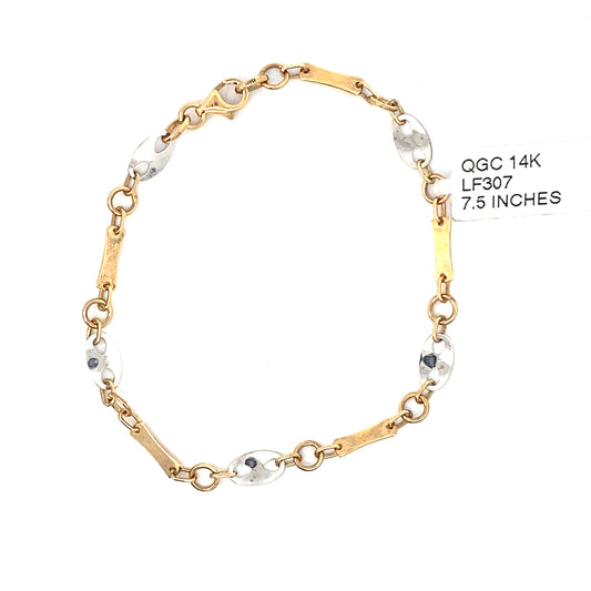 14k gold two-tone fashion bracelet