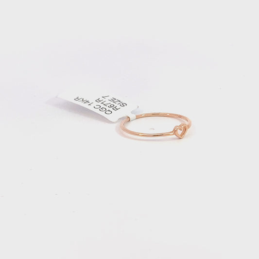 14k rose gold heart ring