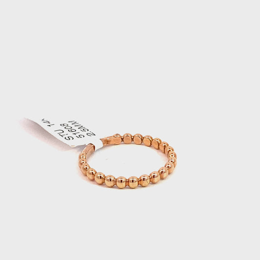 14k rose gold bead ring