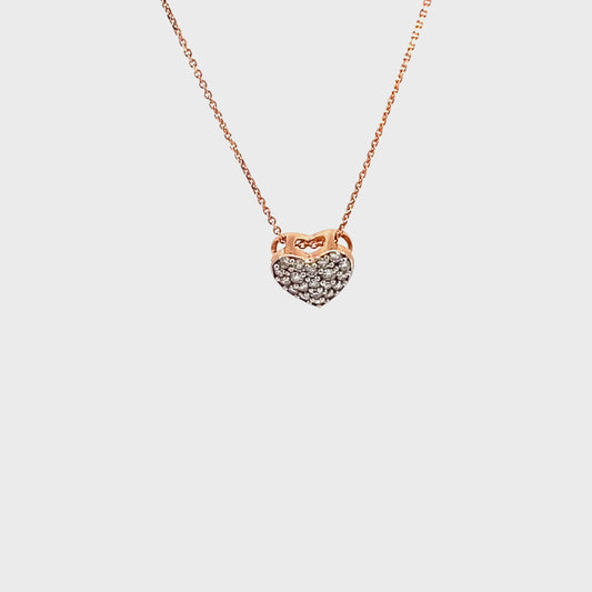 14k rose gold natural diamond heart pendant 1/6ct tw