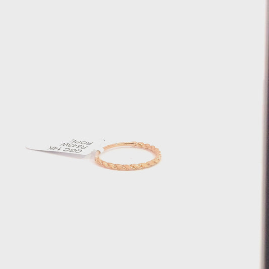 14k rose gold rope ring