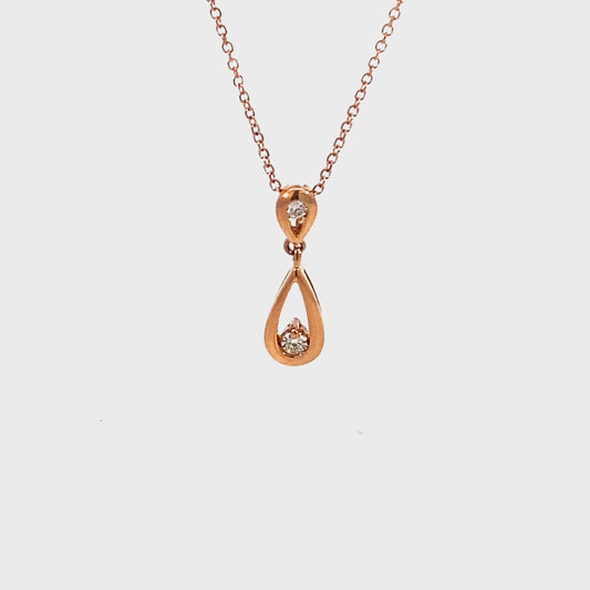 14k rose gold natural diamond fashion pendant