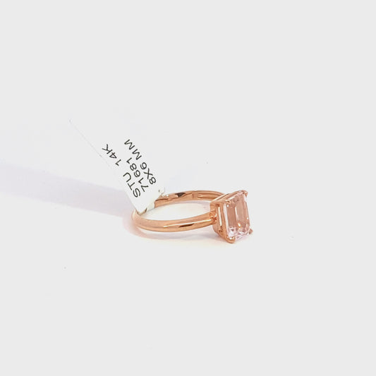 14k rose gold morganite ring